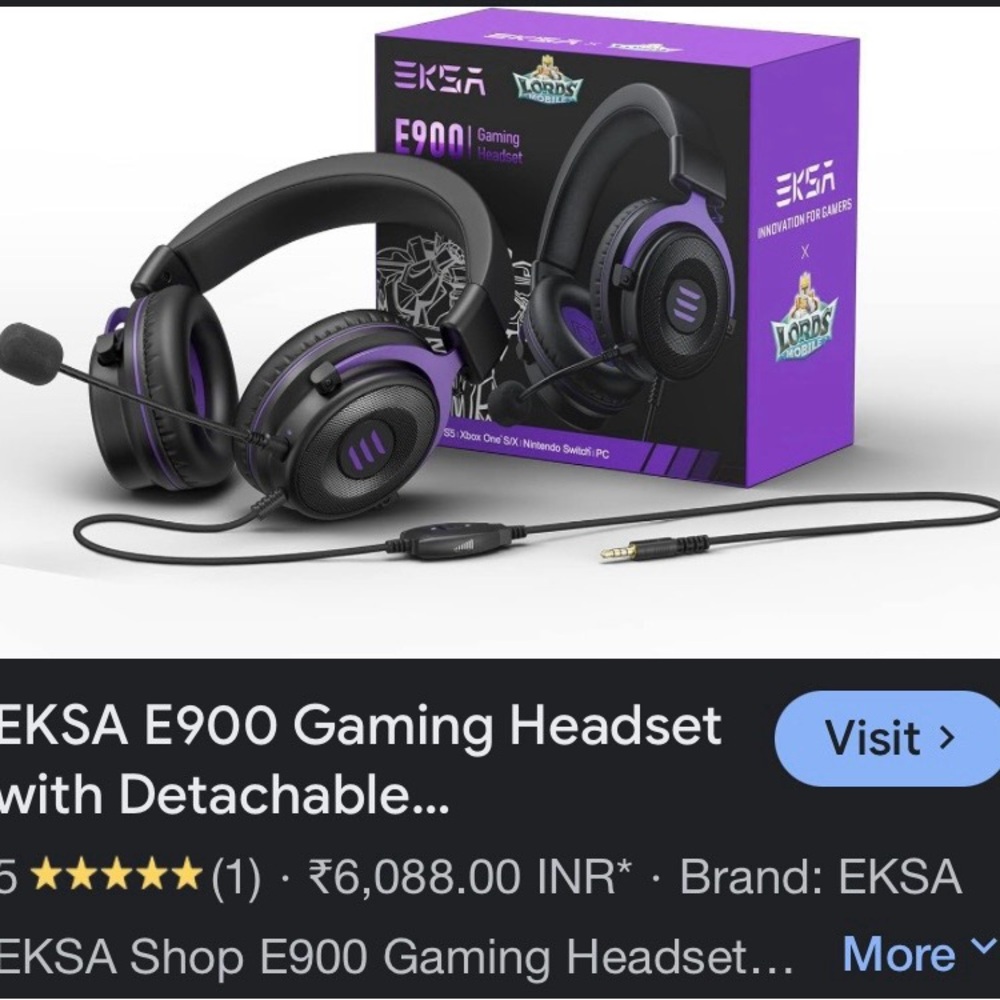 E900 Wired Gaming Headset - Black and Purple w/mic 3D stereo